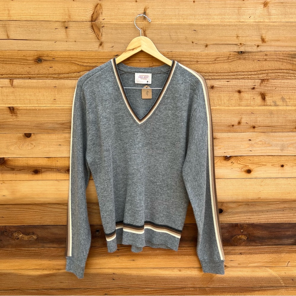 Vintage 80s Knit V Neck Sweater